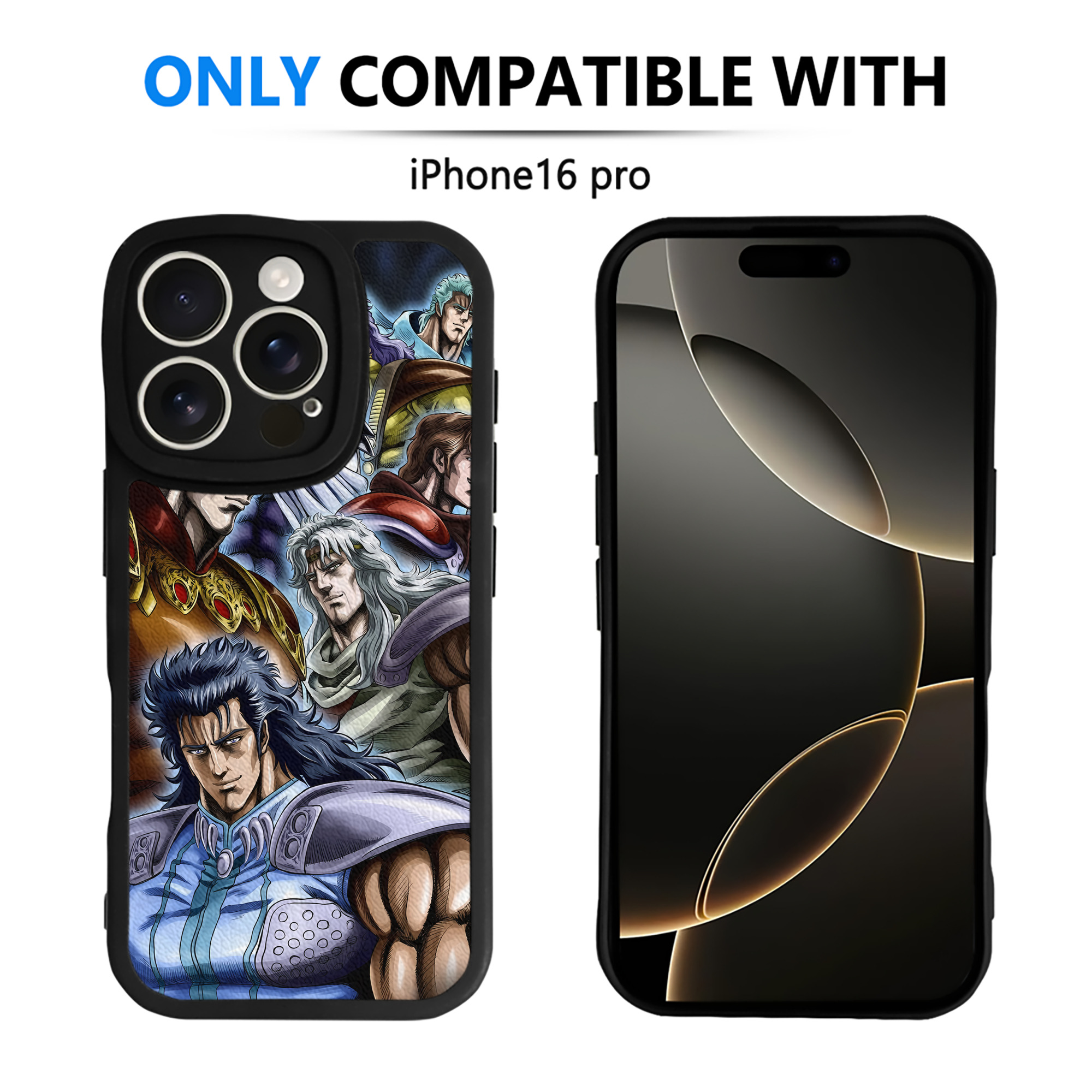 （画像用） 北斗の拳 Fist of the North Star 【iPhone 16シリーズ対応】シリコンスマホケース（レザー調） 材質：シリコン